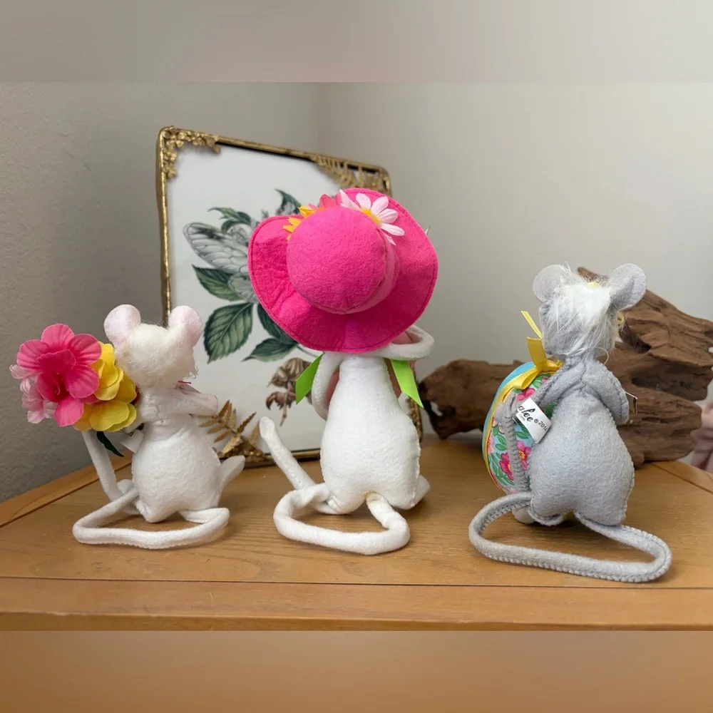 (3) Easter Spring Mice Annalee Dolls w/ Tags Lot - Picture 4 of 13